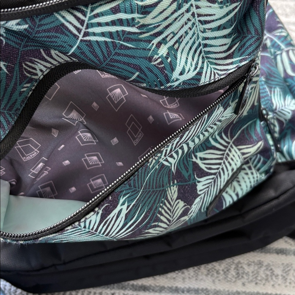 Calpak Leaf Pattern Backpack In Teal And Navy - image 6